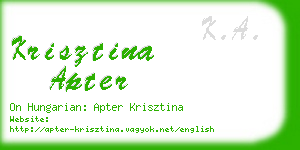 krisztina apter business card
